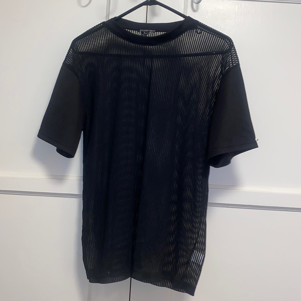 Fashion Nova Small Black Mesh Shirt